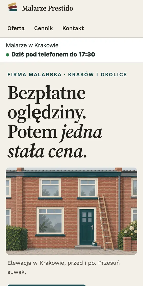 Przykładowa strona firmy Malarze Prestido